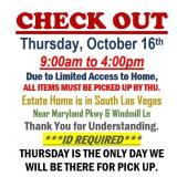 AUCTION PICK UP DAY & HOURS