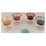 T - SET OF 4 SASAKI CRYSTAL SHERBET STEM GLASSWARE