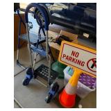T - STEP LADDER, DOLLY, COMPRESSOR, LOTS MORE