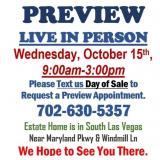 PREVIEW LIVE IN PERSON - Wednesday, October 15th