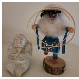 T - CARVED FIGURINE & SIGNED KACHINA (M8)