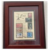 T - LAW COLLECTION OF STAMPS FRAMED (M6)