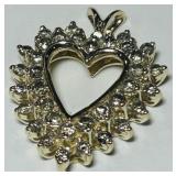 10KT YELLOW GOLD DIAMOND HEART PENDANT 3.50GRS