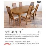 W - MCM DINING TABLE, 6 CHAIRS HUTCH (E22)