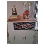W - KITCHEN CABINET, FOOD GRINDER, THERMOS