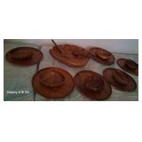 W - WOODEN SALAD SET, BOWLS, PLATES (K21)
