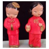 W - PAIR OF MID CENTURY HANDPAINTED FIGURINES