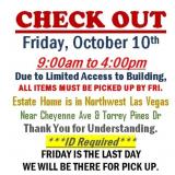 AUCTION PICK UP DAY & HOURS