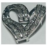 10KT WHITE GOLD DIAMOND HEART PENDANT 3.00GRS