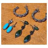 W - 3 PAIR STERLING SILVER EARRINGS (4)