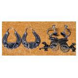 W - 2 PAIR STERLING SILVER EARRINGS (5)