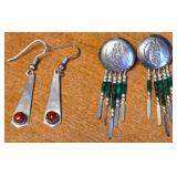 W - 2 PAIR STERLING SILVER EARRINGS (3)