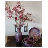 Y - VINTAGE PORCELAIN VASE, PLATE & BOWL