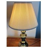 Y - BRASS-TONE LAMP W/ PLEATED SHADE (R10)