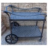Y - VINTAGE CAST ALUMINUM LATTICE SERVING CART(Y6)