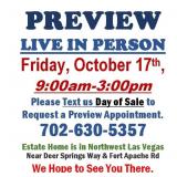 PREVIEW LIVE IN PERSON - Friday, October 17th