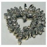 10KT YELLOW GOLD DIAMOND HEART PENDANT 2.00GRS