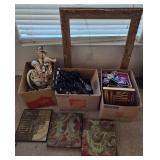 J - ART FRAME, WALL DECOR, TABLE LAMP, BOOKS (A19)