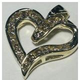 10KT YELLOW GOLD DIAMOND HEART PENDANT 3.00GRS