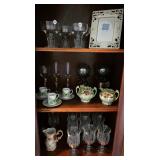 J - MIXED LOT OF GLASSWARE, C&S SET, TEACUPS