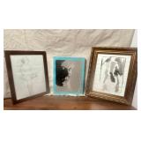 777 - LOT OF 3 ORIGINAL ARTWORKS - SIGNED & FRAMED