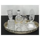 777 - LOT OF LARGE VINTAGE CRYSTAL PERFUME BOTTLES