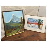 777 - LOT OF 2 ORIGINAL PAINTINGS  - SIGNED - 24X1