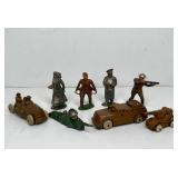 777 - LARGE LOT OF ANTIQUE WW1 LEAD TOYS - SNIPER,