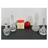 777 - LOT OF VINTAGE PERFUME BOTTLES - HEAVY CRYST