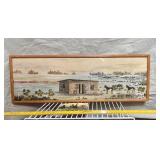 777 - VINTAGE PANORAMIC WESTERN PAINTING - SIGNED