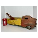 777 - LARGE VINTAGE STEEL TOY TOW TRUCK 23"X 6"X 6