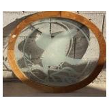777 - LARGE ANTIQUE ETCHED GLASS