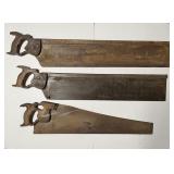 777 - LOT OF 3 ANTIQUE LARGE CARPENTERS SAWS