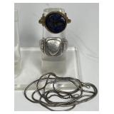 777 - LOT OF ANTIQUE JEWELRY - STERLING, LAPIS