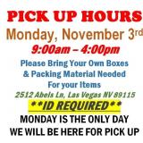 AUCTION PICK UP DAY & HOURS