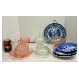777 - LARGE LOT OF VINTAGE DEPRESSION GLASS & CRYS