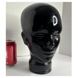 777 - LARGE ANTIQUE BLACK GLASS MANNEQUIN HEAD - 1