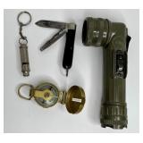 777 - LOT OF VINTAGE MILITARY ITEMS - COMPASS, WHI
