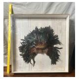 777 - LARGE FRAMED VINTAGE MASK MADE FROM REAL BIR