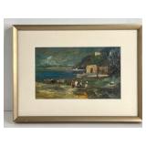 777 - VINTAGE ABSTRACT OIL PAINTING W/ COA - 12.5"