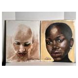 777 - LOT OF 2 ORIGINAL PAINTINGS ON CANVAS - SIGN