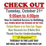 AUCTION PICK UP DAY & HOURS