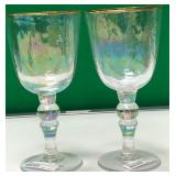 43 - NEW WMC PAIR OF MOP GLASS GOBLETS (A71)