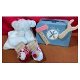 43 - NEW WMC TOY TOOL BOX, BABY BLANKET, SOCKS