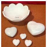 43 - NEW WMC LOTUS BOWL & MARBLE HEARTS (N132)