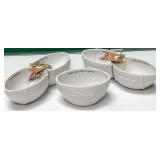43 - NEW WMC MUDPIE FOOTBALL SNACK BOWLS (A144)