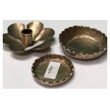 43 - NEW WMC BRASS CANDLE HOLDER & TRINKET DISHES