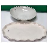 43 - NEW WMC 2 PIECES WHITE CERAMIC SERVEWARE (A25