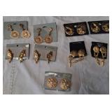 341 - 9 PAIR COSTUME JEWELRY EARRINGS (Y87)