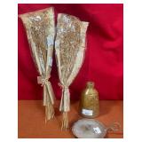 43 - NEW WMC DRIED FLOWERS, VASE & CANDLE HOLDER